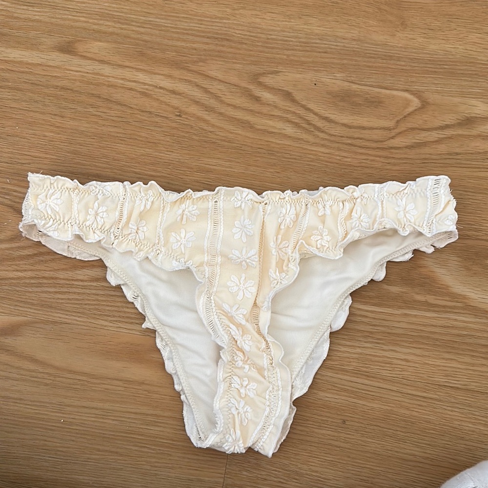 Aerie Cream-Colored Cheeky Swimsuit Bottoms